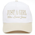 Two Tone Cap - Just A Girl Who Loves
Jesus - Beige/White