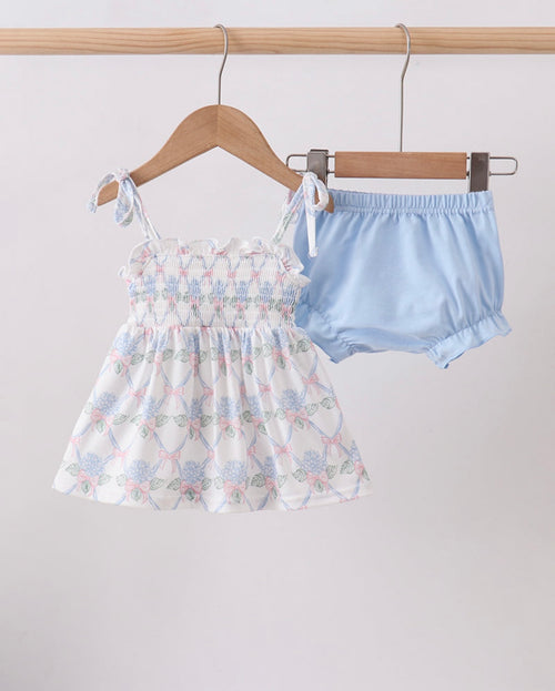 Blue Floral Bloomer Set