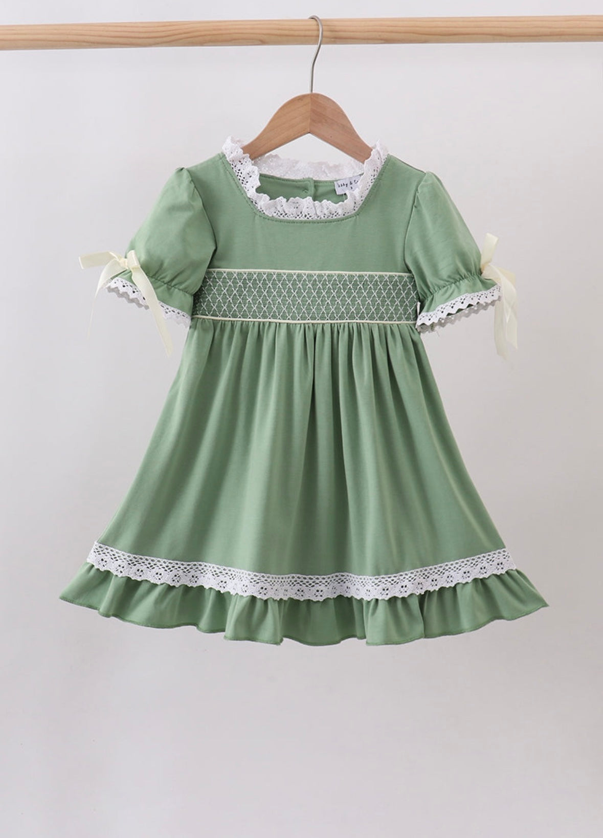 Sage Smocked Dress
