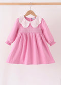 Pink Corduroy Lace Dress