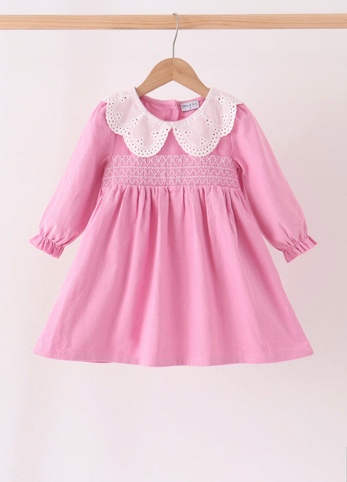 Pink Corduroy Lace Dress