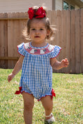 USA Flag Smocked Romper